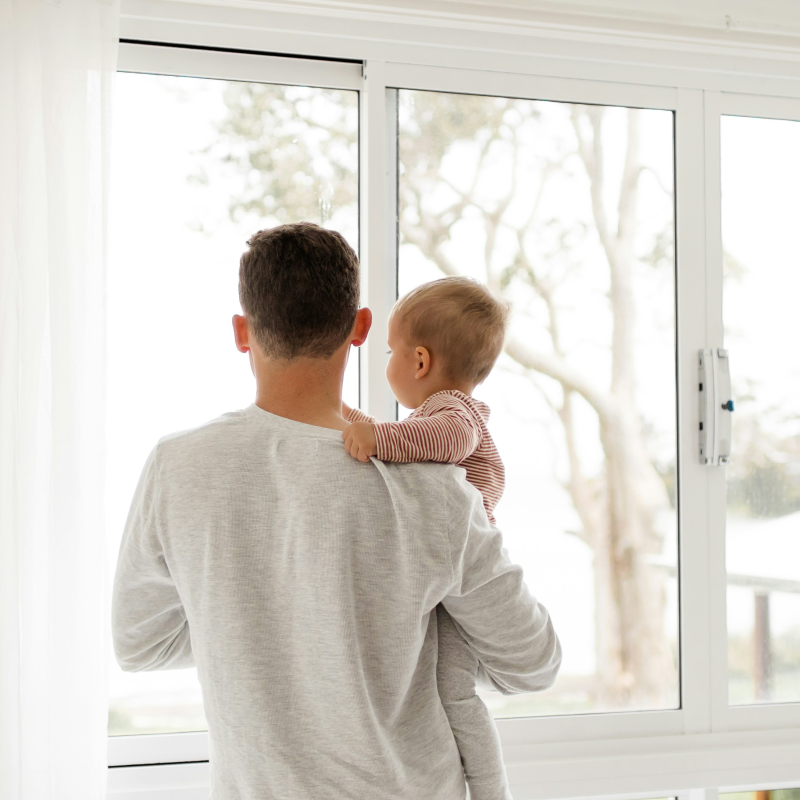 dad son window